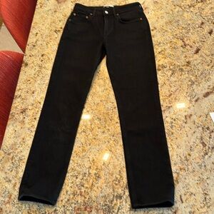 Agolde size 24 jet black stretch slim jeans